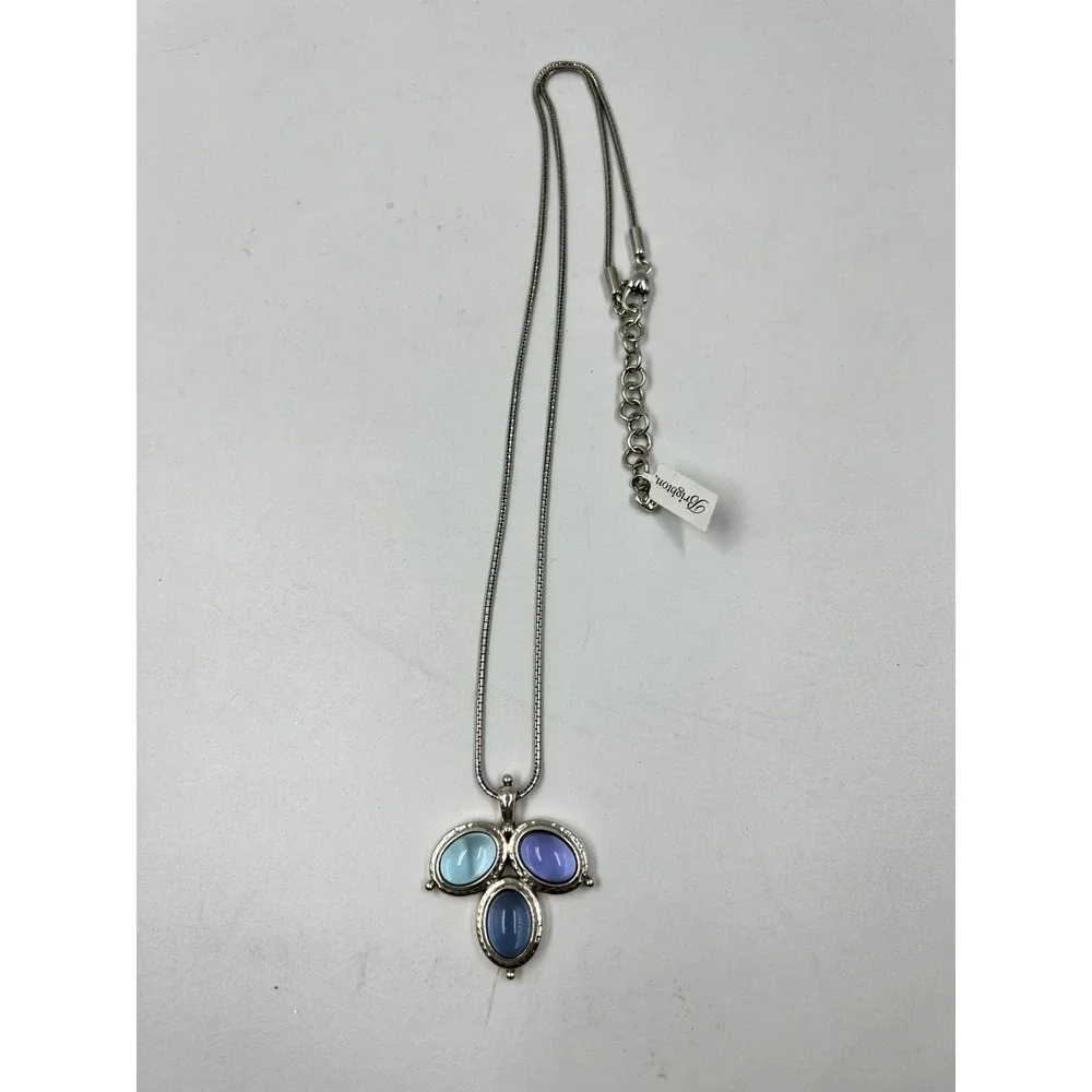 Brighton Jules Blue Crystals Pendant Necklace Silver - Picture 2 of 5